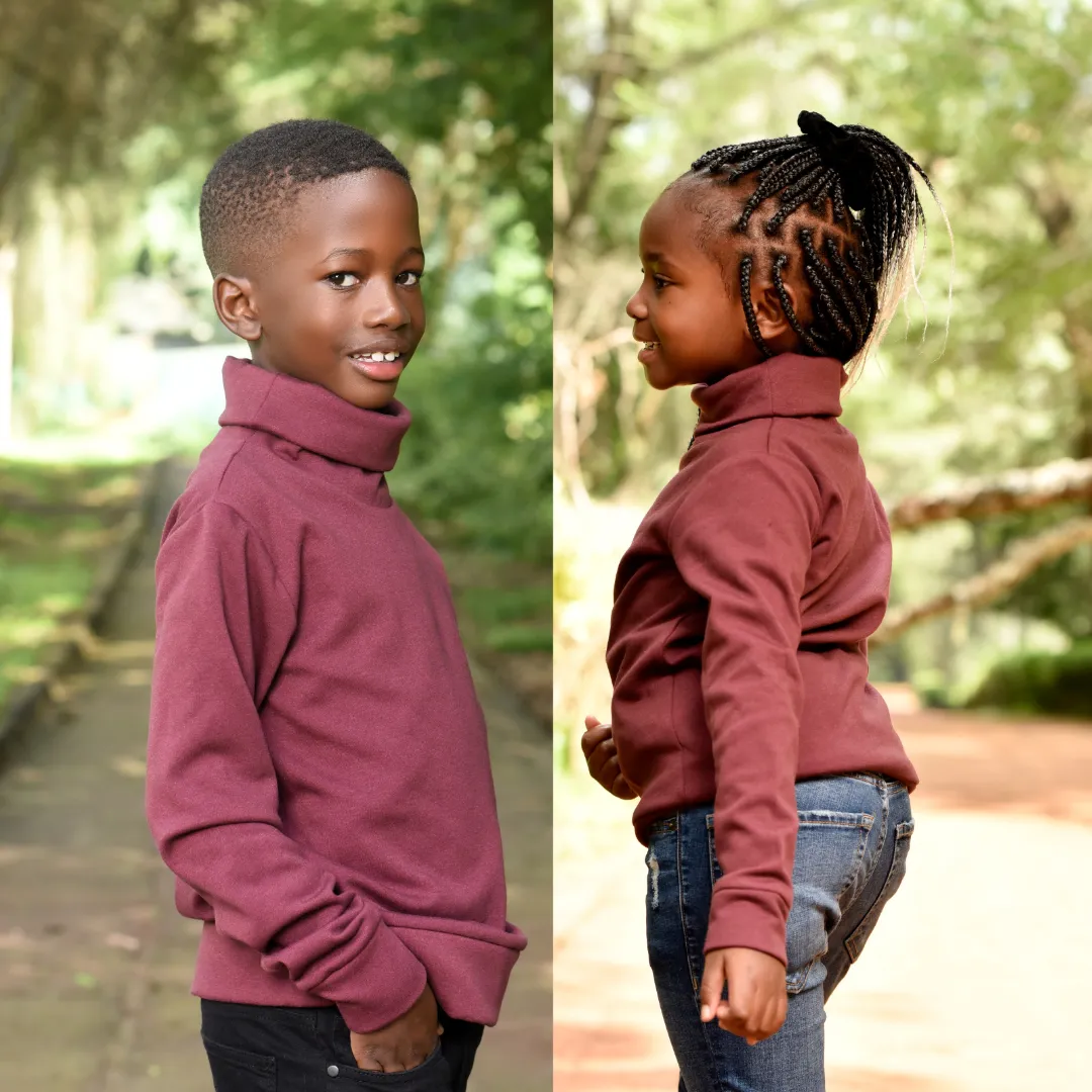 kids maroon turtleneck