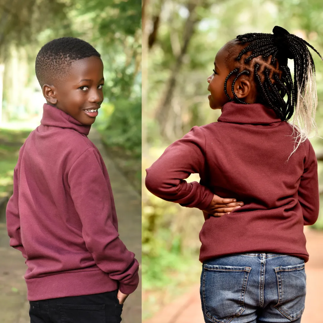 kids maroon turtleneck