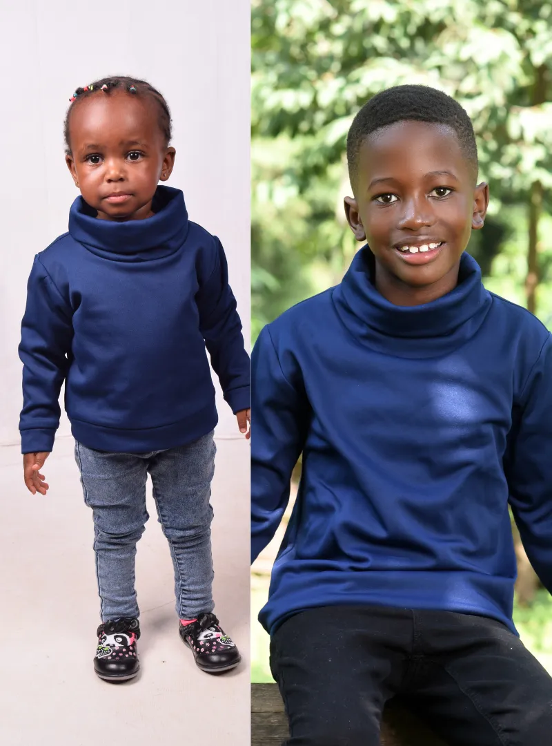 kids navy blue turtleneck