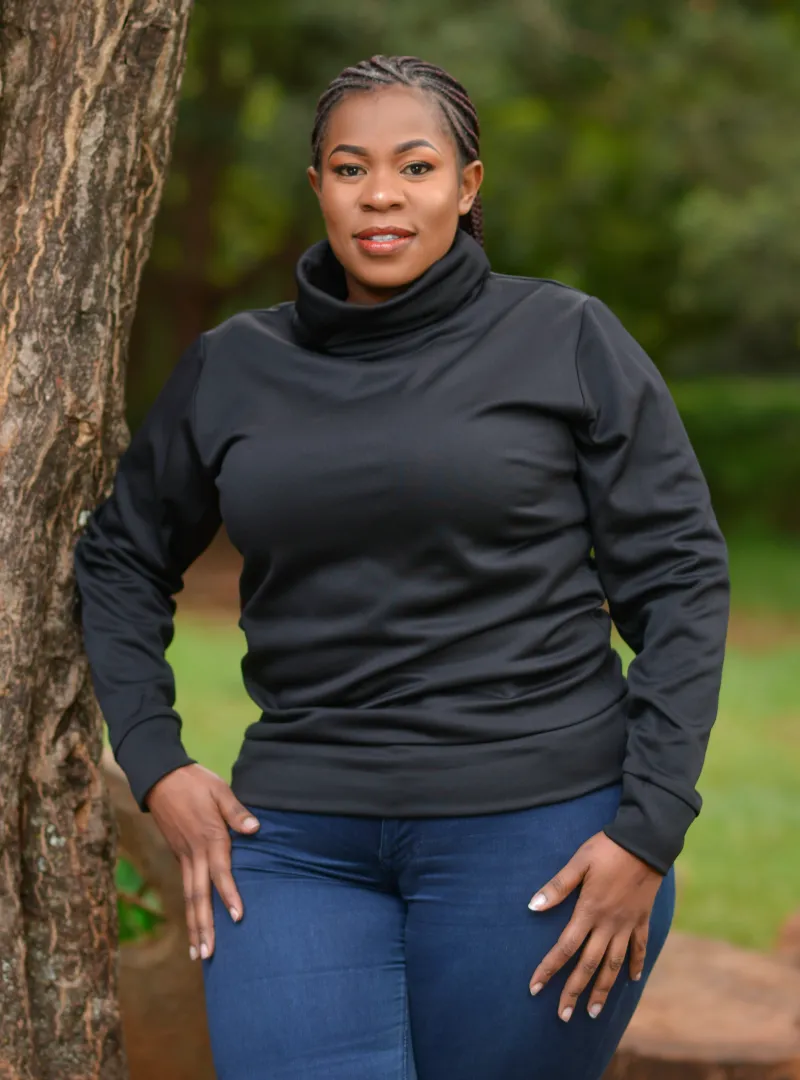 Ladies black turtleneck sweater