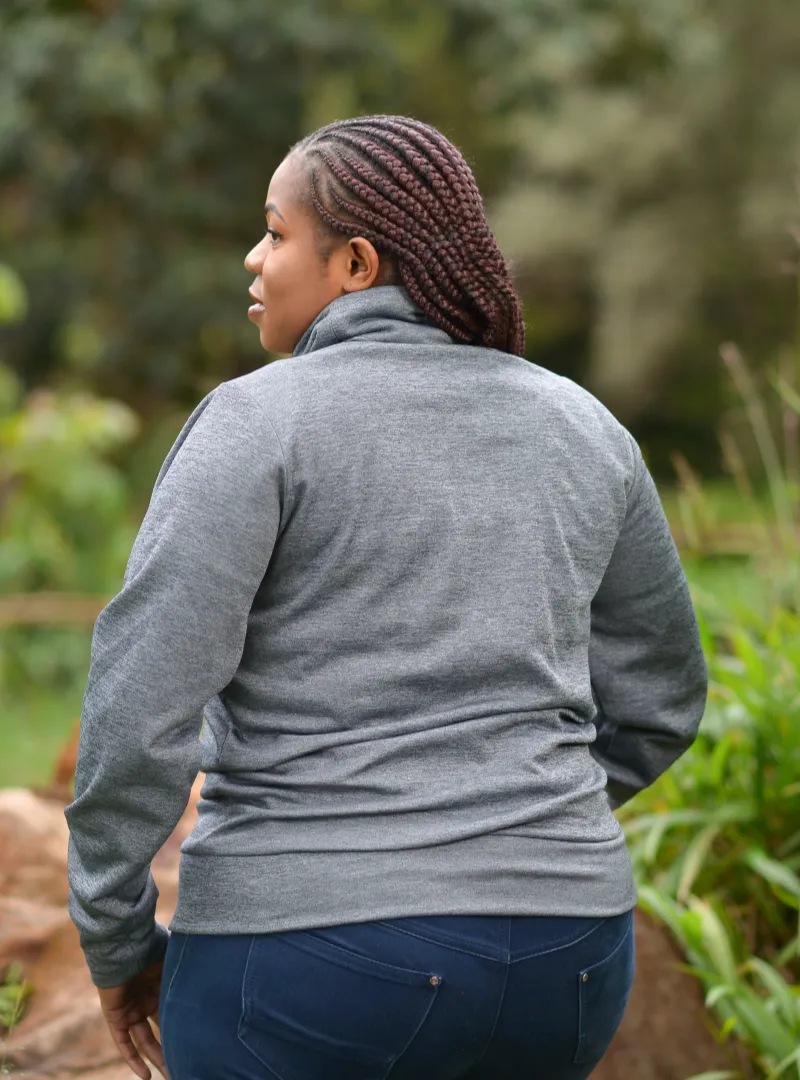 ladies grey turtleneck sweater