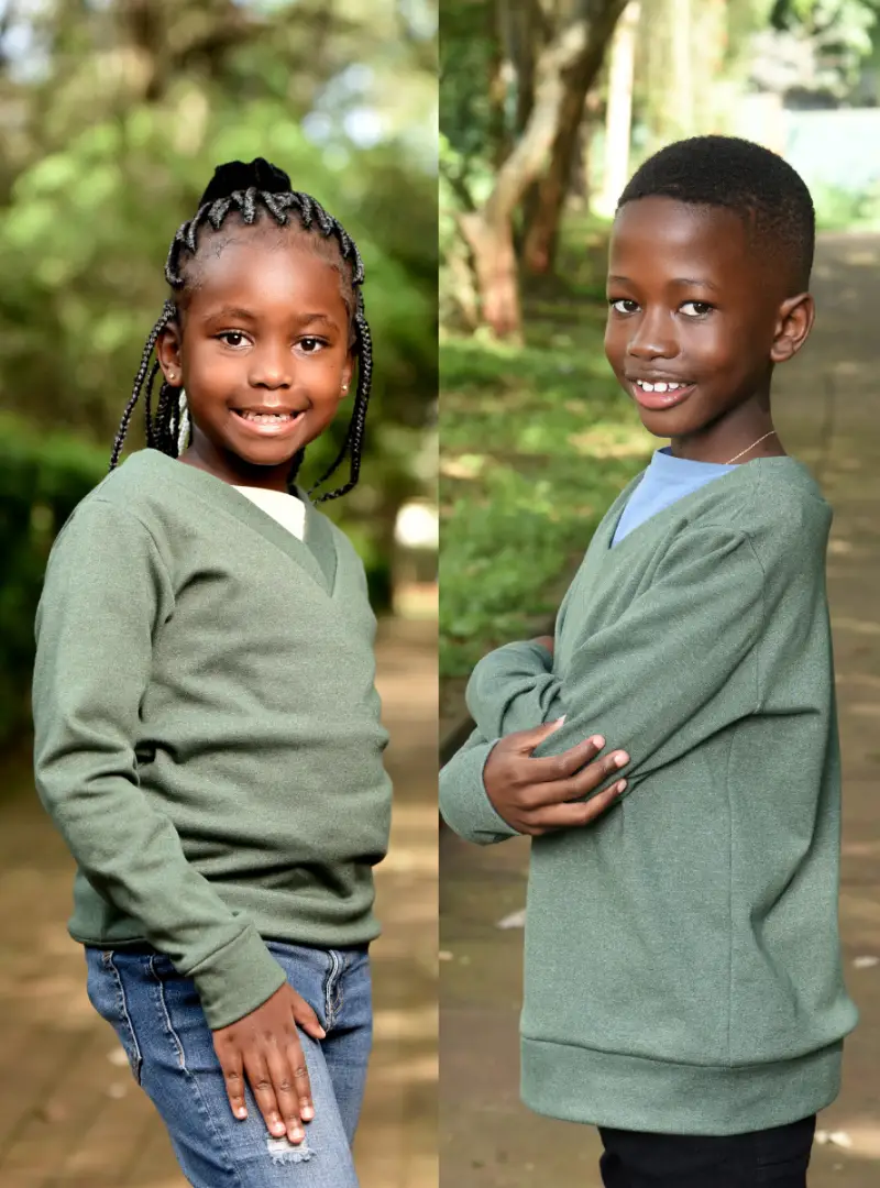 kids-green-v-neck-sweater