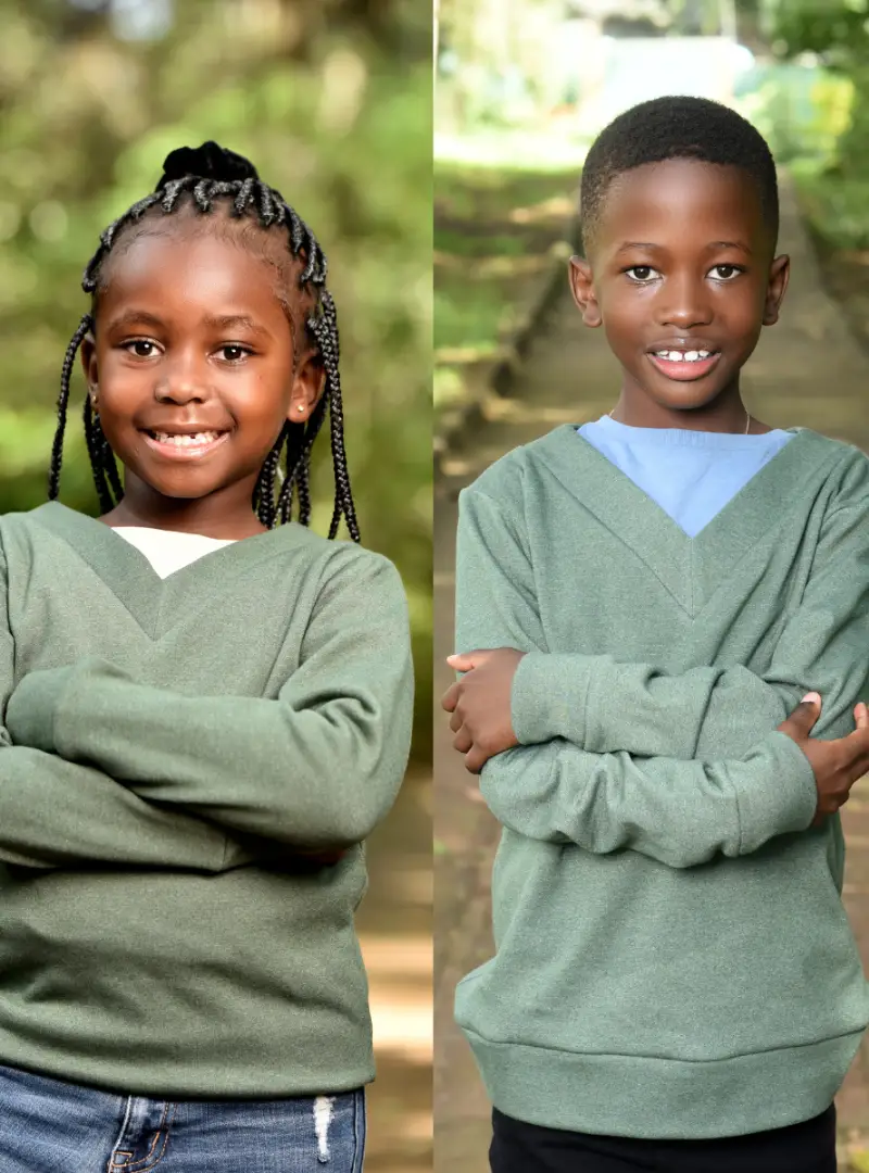 kids-green-v-neck-sweater